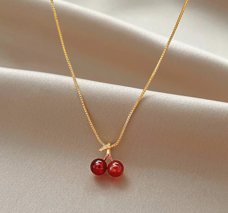 Cherry Pendant Clavicle Chain