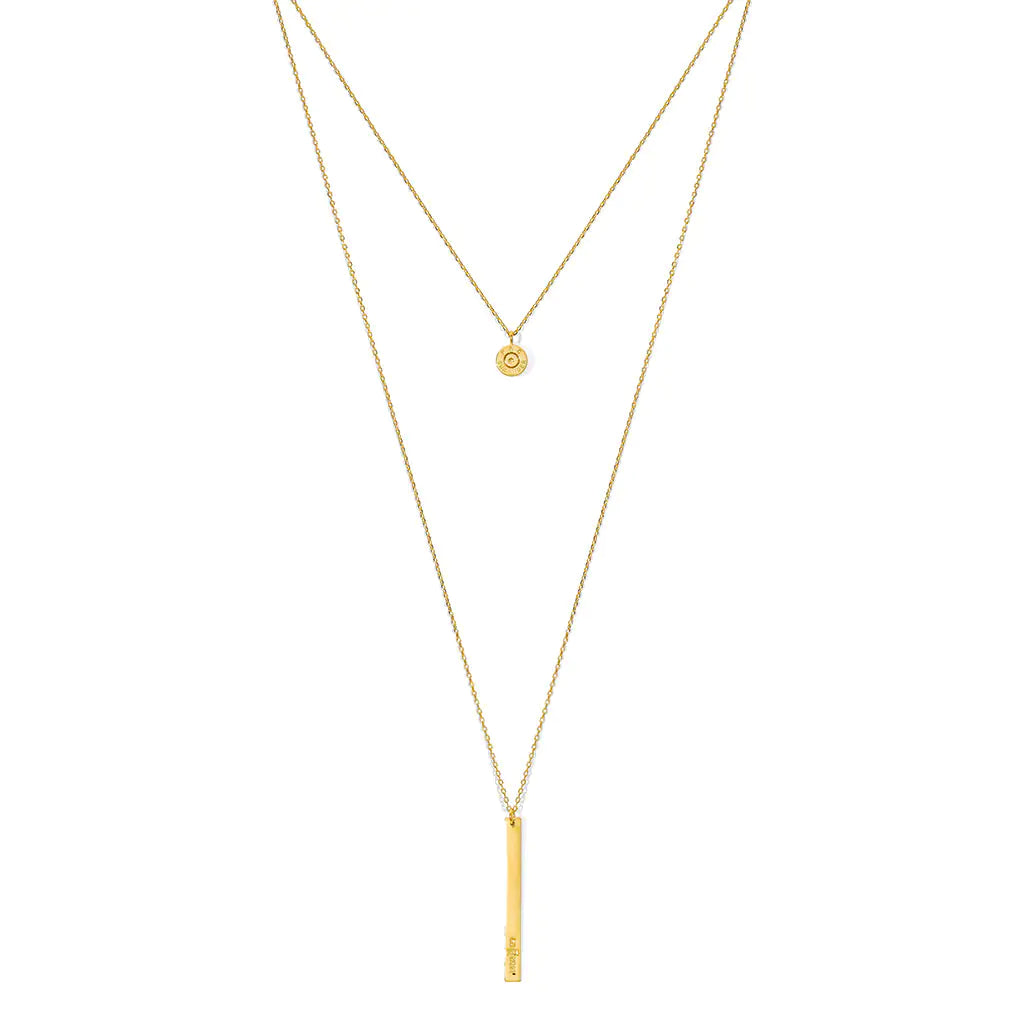 Layered Bar Bullet Necklace