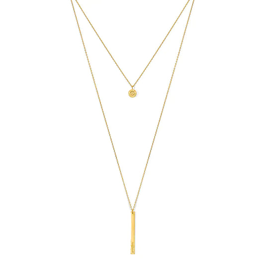 Layered Bar Bullet Necklace