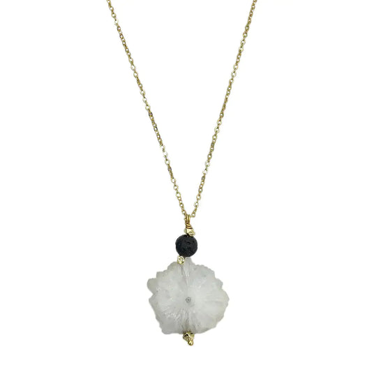 Solar Quartz Lava Necklace