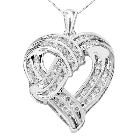 Sterling Silver Diamond Heart Pendant