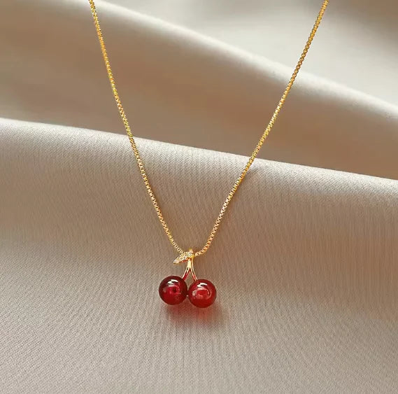 Cherry Pendant Clavicle Chain