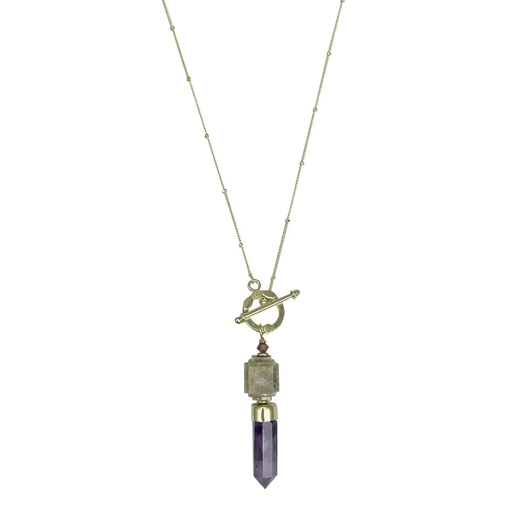 Amethyst Lariat Necklace