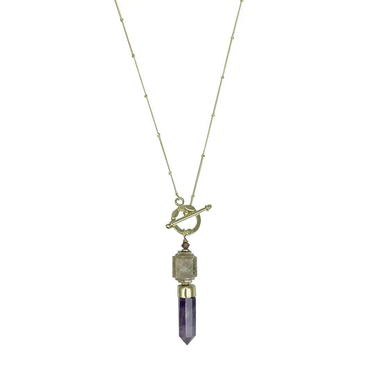 Amethyst Lariat Necklace